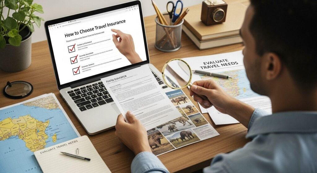 Safe safari planning and travel preparation