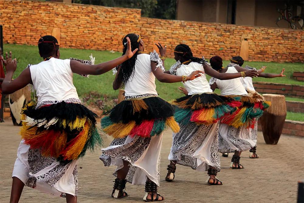 Traditional cultural dance performance during a Uganda safari