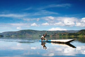 Transfer to Lake Bunyonyi, canoe experience