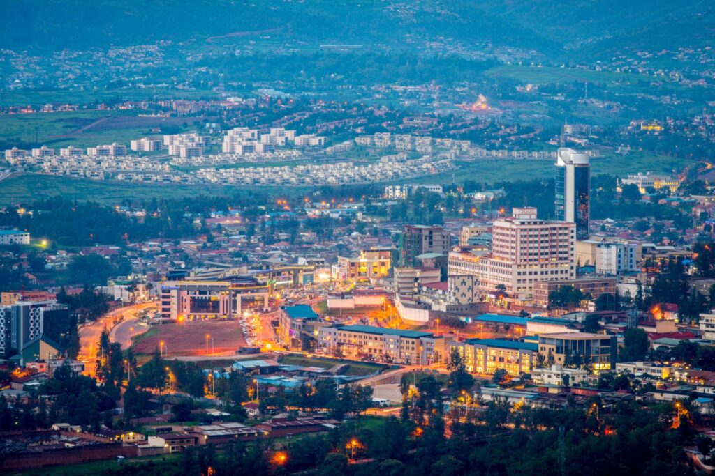 Kigali city Rwanda showing modern skyline